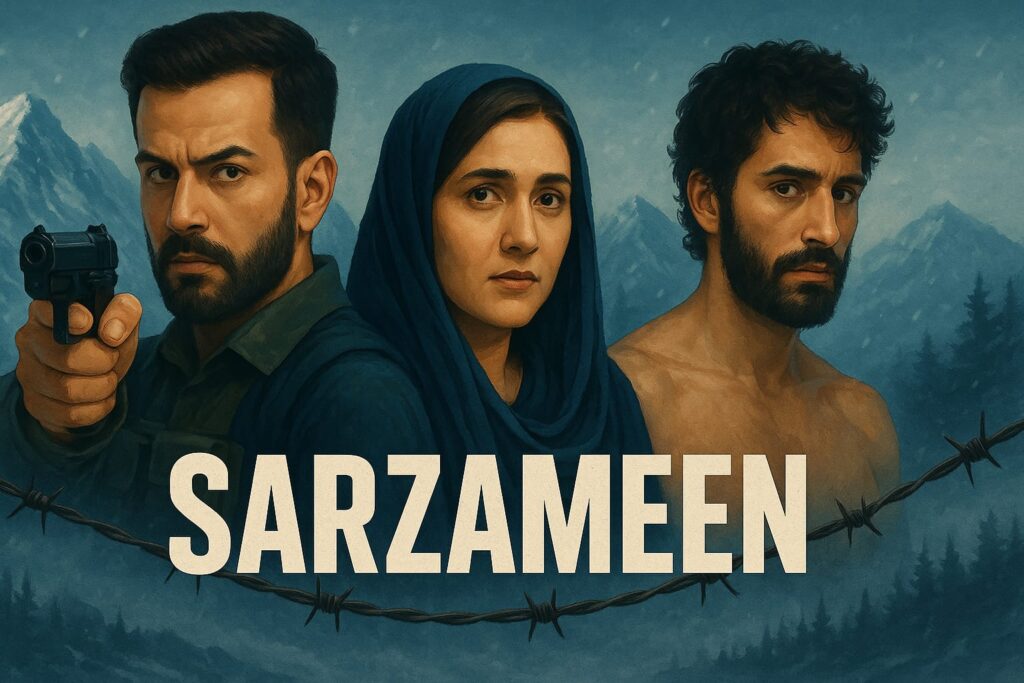 OTT दुनिया में August 2025 गंभीर चेहरों वाले तीन किरदार, एक के हाथ १९ पिस्तौल,
वेब सीरीज सरज़़मीन का पोस्टर
