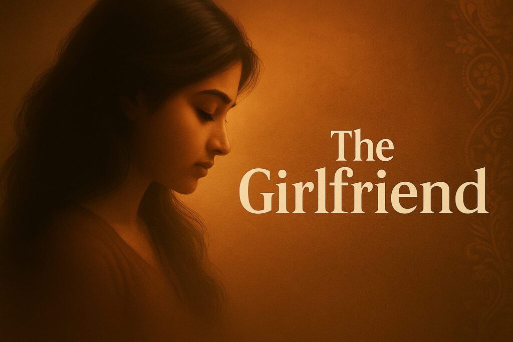  Rashmika Mandanna emotional profile poster
from The Girlfriend film in sepia tone