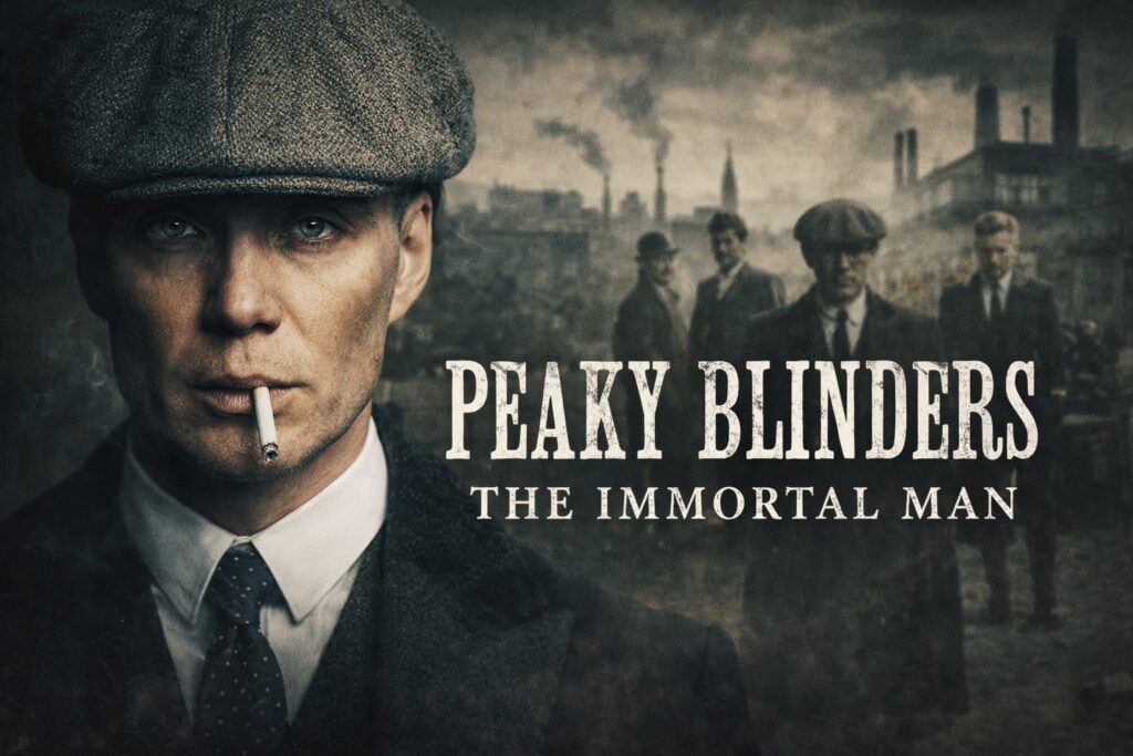 Peaky Blinders The Immortal Man OTT movie 2026 featuring gangster in vintage look with dark cinematic background



