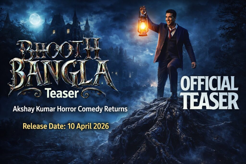 Bhooth Bangla official teaser poster featuring Akshay Kumar horror comedy movie releasing 10 April 2026
