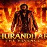 Dhurandhar 2 The Revenge official poster with Ranveer Singh standing in fire background