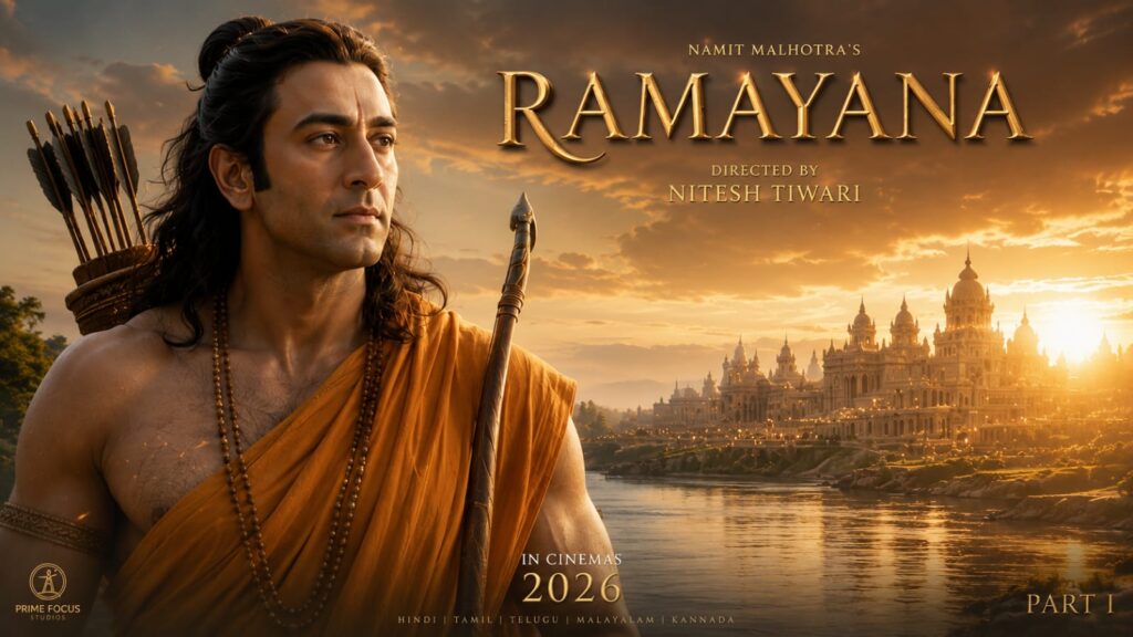 Ranbir Kapoor as Lord Ram in the official Ramayana movie trailer with Ayodhya background

