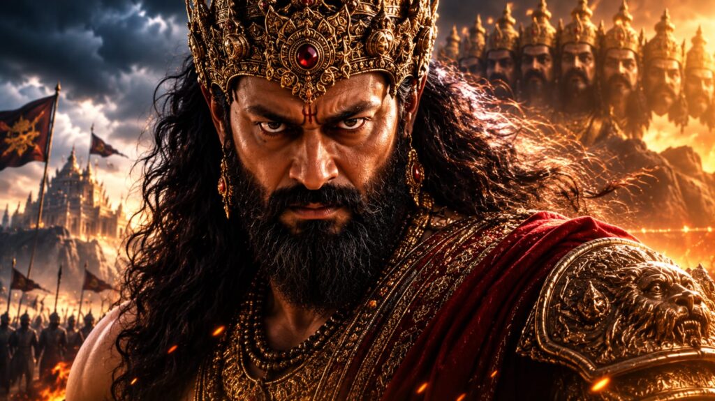 Yash as Ravana in the official Ramayana trailer featuring the grand Lanka battlefield
