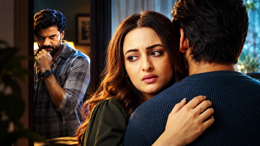 Tu Hai Meri Kiran lead actress caught between two characters in a tense scene
